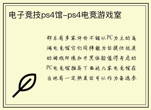 电子竞技ps4馆-ps4电竞游戏室